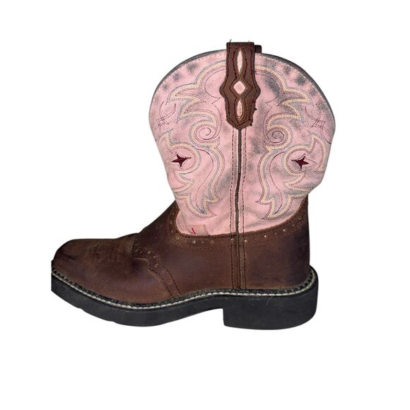 Justin Boots Size 7B Women's Gypsy Cowboy Pink & Brown Western Collection - Picture 5 of 8